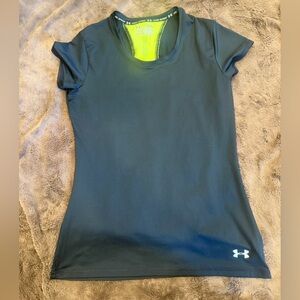 Under Armour Black and Neon Yellow T-Shirt